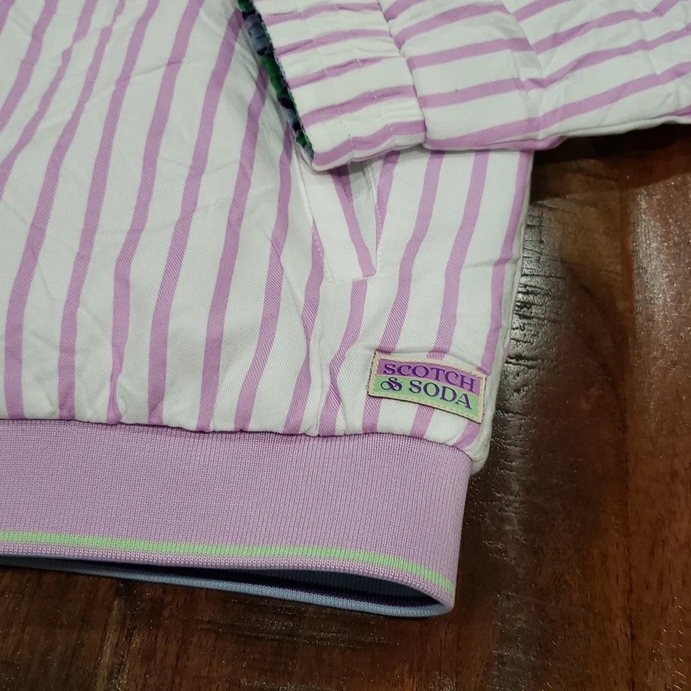 Scotch & Soda Lilac Striped Quilted Jacket